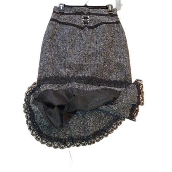 NWT Worthington Faux Corset Waist Tweed Pencil Skirt with Lace Hem size 6 - Picture 3 of 11